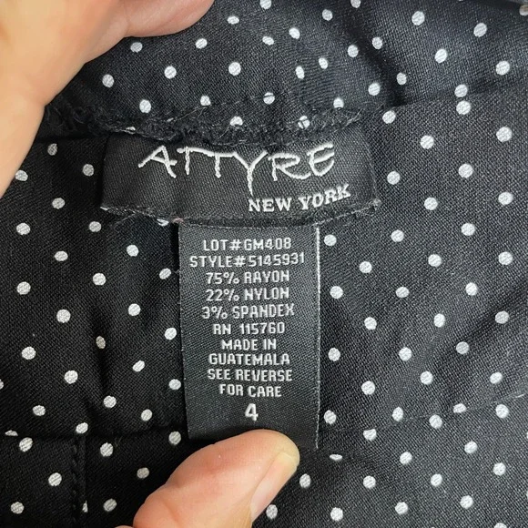 ATTYRE New York Skort Women 4 Black Polka Dot Stretch Mini Skirt Retro Classic - Picture 4 of 9